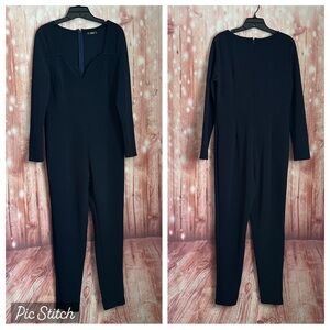 Shein Navy Blue Sweetheart Neckline Long Sleeve Jumpsuit Size 1X